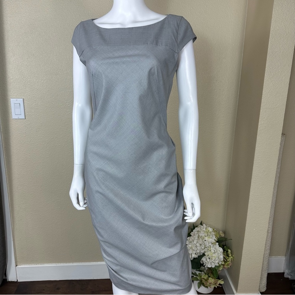 Cynthia Steffe Dress Size 8 Gray Wool Blend Midi Sheath